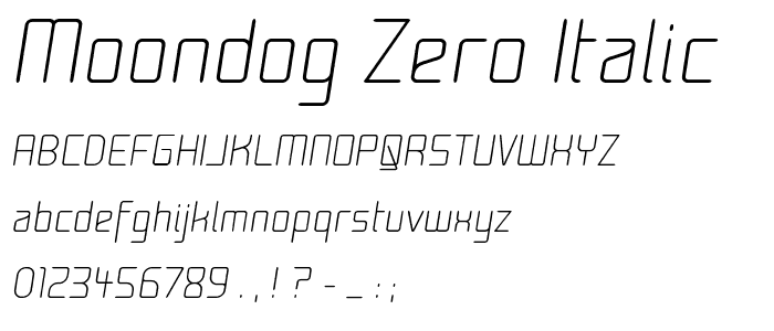 Moondog Zero Italic police